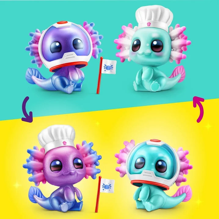 5 Axolotes Surpreendentes Revelam Novidade Temática Surpresa - Brinquedos Colecionáveis Mini da ZURU