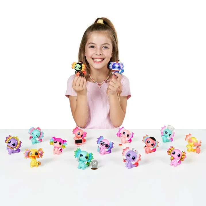 5 Axolotes Surpreendentes Revelam Novidade Temática Surpresa - Brinquedos Colecionáveis Mini da ZURU