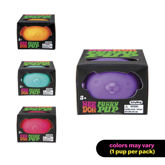 NeeDoh Funky Pup Novelty Fidget Toy, várias cores, crianças a partir dos 3 anos