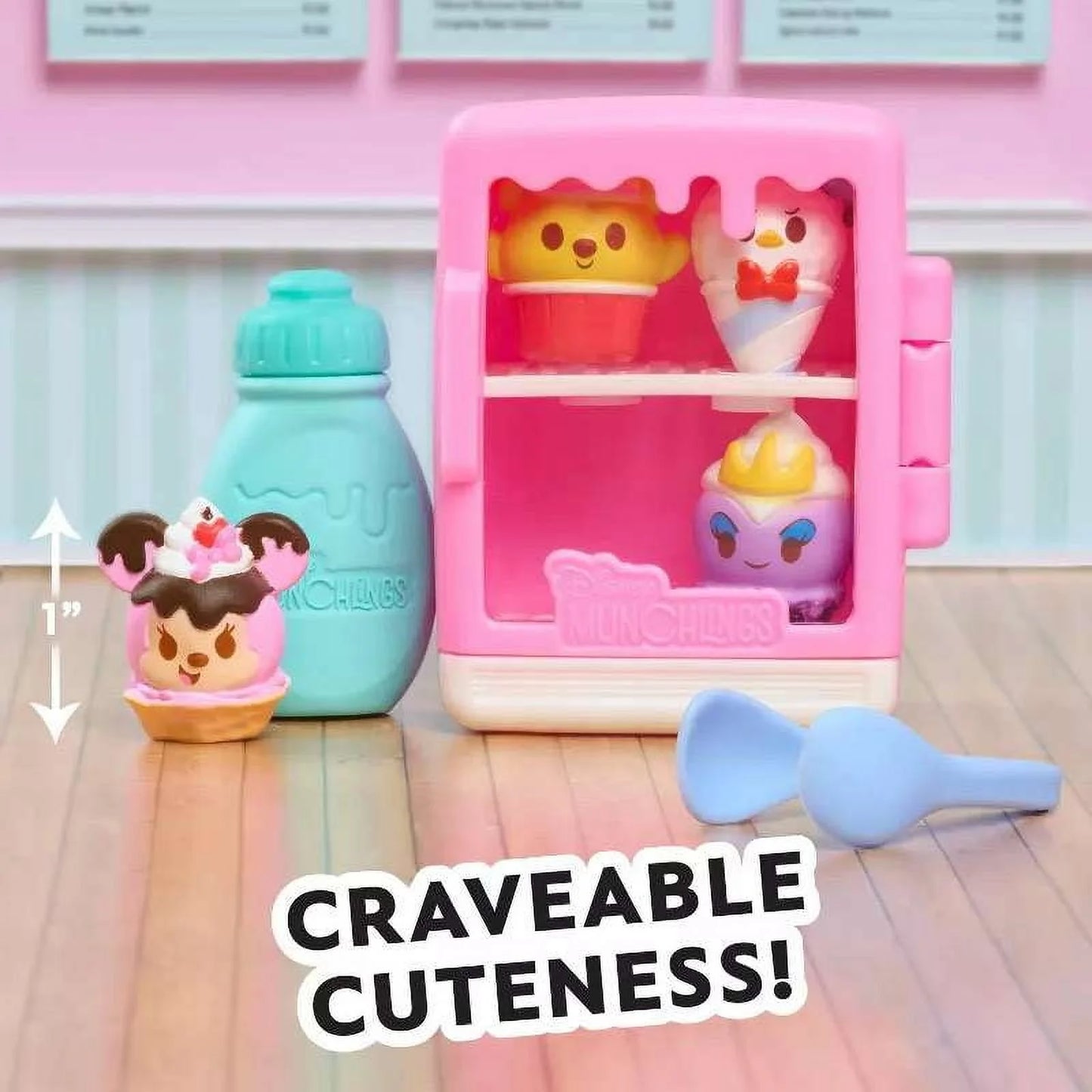 Expositores Disney Munchlings Mini Munch, conjunto de 7 figuras, mudança de cor, perfumado