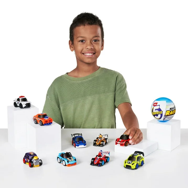5 Mini Brinquedos Colecionáveis Surpresa com Tema de Carro de Corrida Make-A-Racer da ZURU