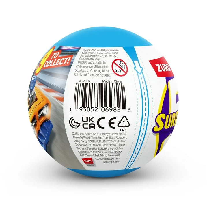 5 Mini Brinquedos Colecionáveis Surpresa com Tema de Carro de Corrida Make-A-Racer da ZURU