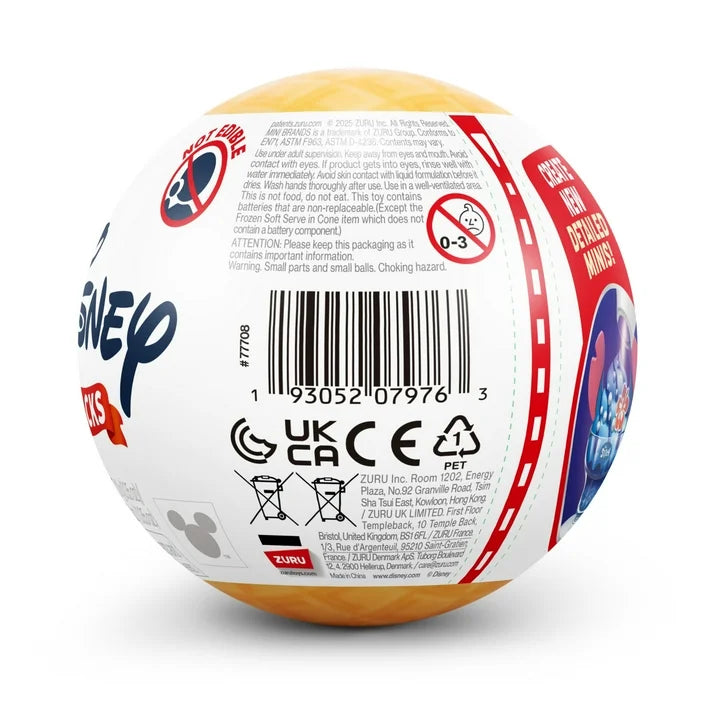 Mini Brands criam Disney Snacks S1 (sortidos) novidade cega colecionável e brinquedo de mordaça da ZURU