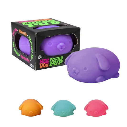 NeeDoh Funky Pup Novelty Fidget Toy, várias cores, crianças a partir dos 3 anos