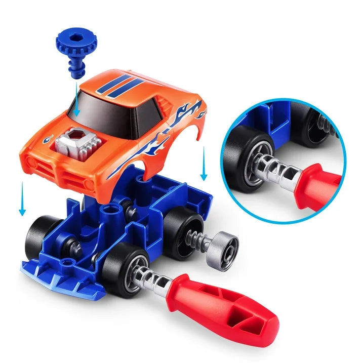 5 Mini Brinquedos Colecionáveis Surpresa com Tema de Carro de Corrida Make-A-Racer da ZURU