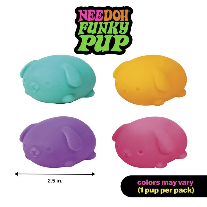 NeeDoh Funky Pup Novelty Fidget Toy, várias cores, crianças a partir dos 3 anos