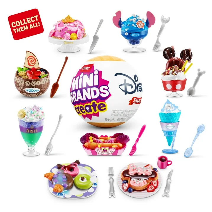 Mini Brands criam Disney Snacks S1 (sortidos) novidade cega colecionável e brinquedo de mordaça da ZURU