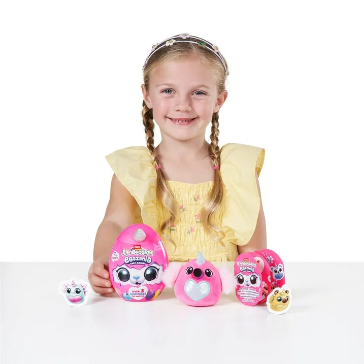 Rainbocorns Eggzania 4,7 polegadas (Baby Mania), peluche surpresa com desempacotamento e brinquedo macio para meninas