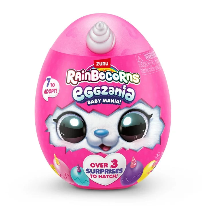 Rainbocorns Eggzania 4,7 polegadas (Baby Mania), peluche surpresa com desempacotamento e brinquedo macio para meninas